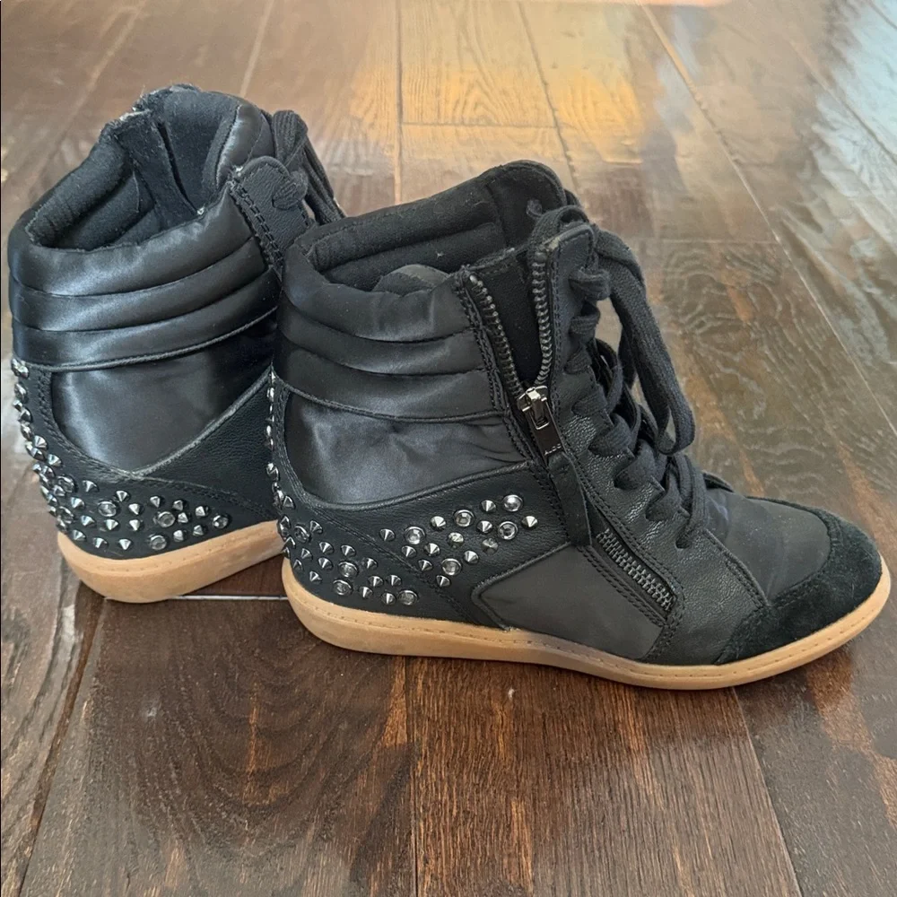 Aldo Black Wedge Sneakers with Studded Detail - Picture 4 of 4